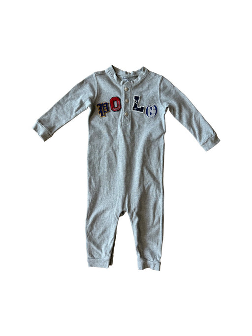 A Grey Long Sleeve Rompers from Ralph Lauren in size 6-12M for boy. (Front View)