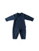 A Black Long Sleeve Rompers from Chickeeduck in size 12-18M for boy. (Front View)