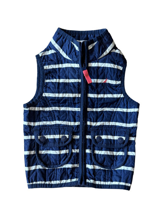A Navy Outerwear Vests from Nautica in size 2T for boy. (Front View)
