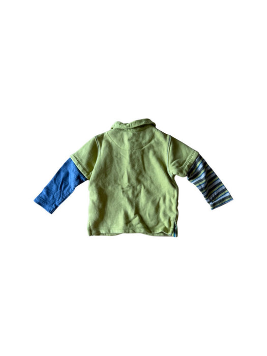 A Green Long Sleeve Polos from La Compagnie des Petits in size 6-12M for boy. (Back View)