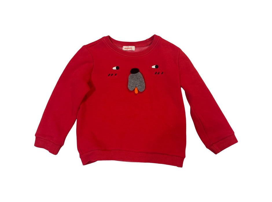A Red Crewneck Sweatshirts from Momonittu in size 4T for neutral. (Front View)