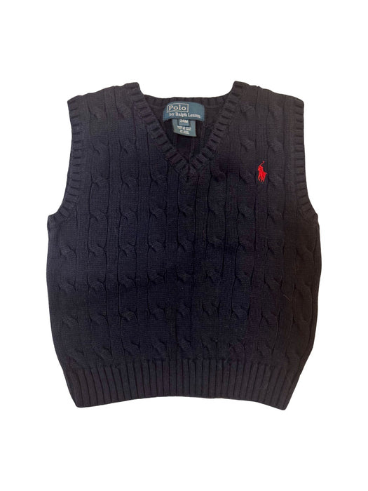 A Navy Sweater Vests from Polo Ralph Lauren in size 18-24M for boy. (Front View)