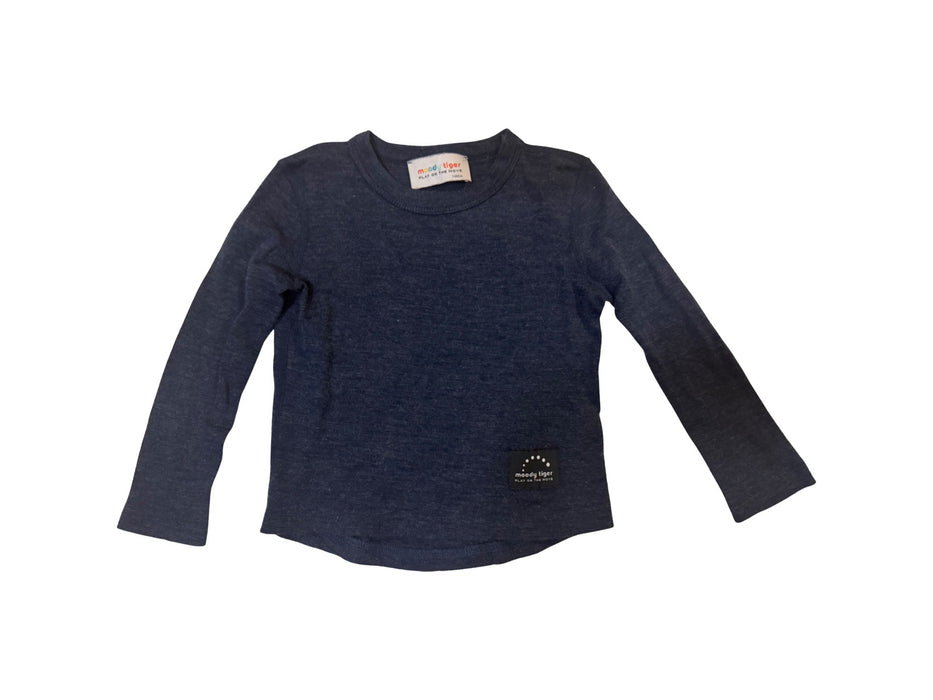 A Navy Long Sleeve Shirts from Moody Tiger in size 3T for neutral. (Front View)