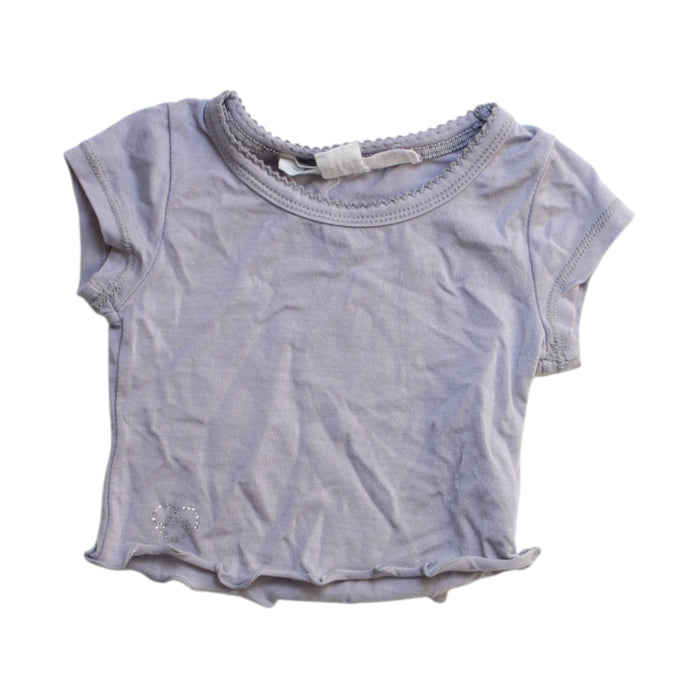A Grey Short Sleeve Tops from Chateau de Sable in size 0-3M for girl. (Front View)