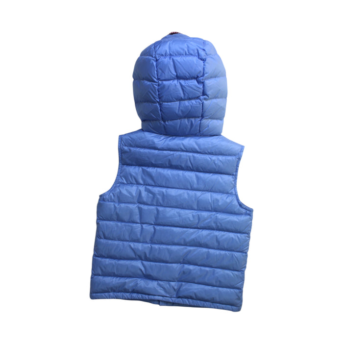 A Blue Outerwear Vests from Moncler in size 8Y for neutral. (Back View)