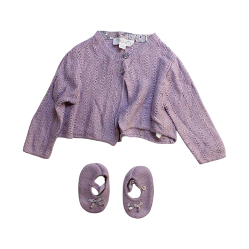 A Purple Cardigans from Chateau de Sable in size 6-12M for girl. (Front View)