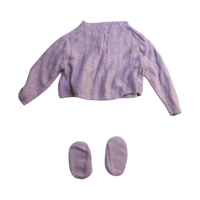 A Purple Cardigans from Chateau de Sable in size 6-12M for girl. (Back View)