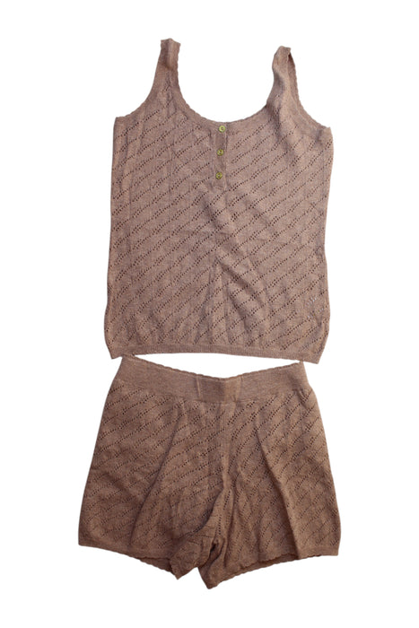 A Brown Shorts Sets from Excuse My French in size 10Y for girl. (Front View)