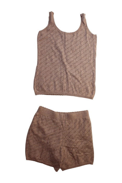 A Brown Shorts Sets from Excuse My French in size 10Y for girl. (Back View)