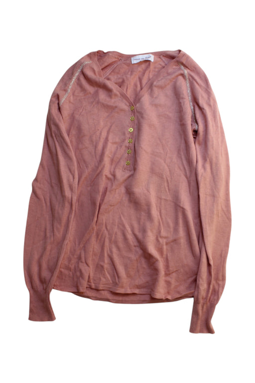 A Peach Long Sleeve Tops from Excuse My French in size 12Y for girl. (Front View)