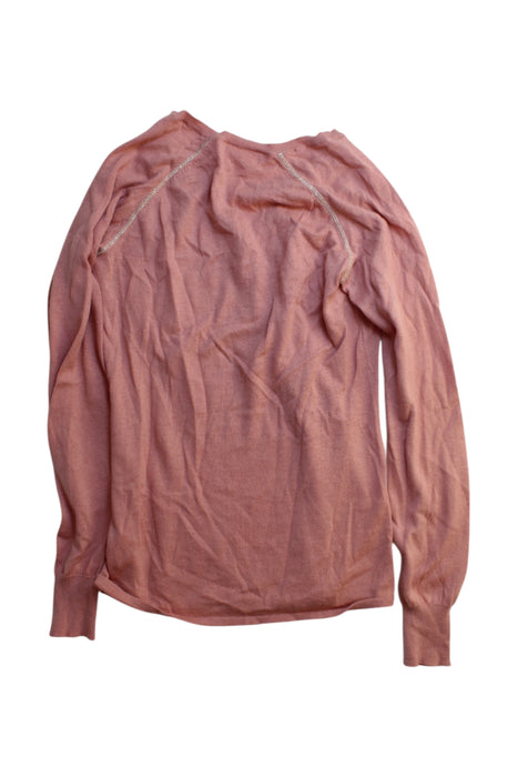 A Peach Long Sleeve Tops from Excuse My French in size 12Y for girl. (Back View)