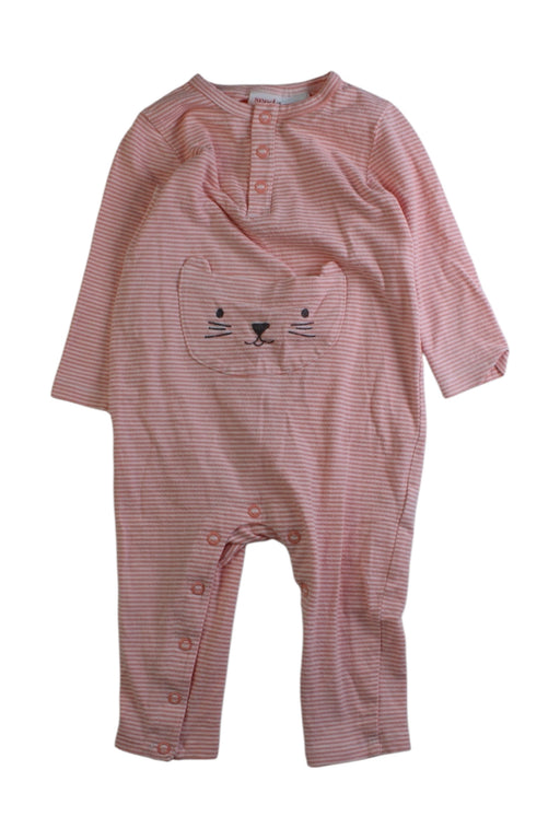 A Pink Long Sleeve Rompers from Seed in size 6-12M for girl. (Front View)