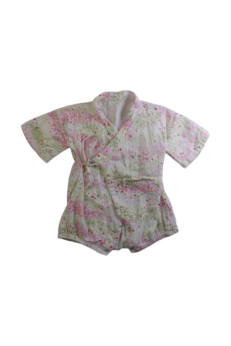 A Pink Short Sleeve Rompers from Mimi Mono in size 12-18M for girl. (Front View)