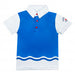 A Blue Short Sleeve Polos from The Harbour School in size 3T for neutral. (Front View)