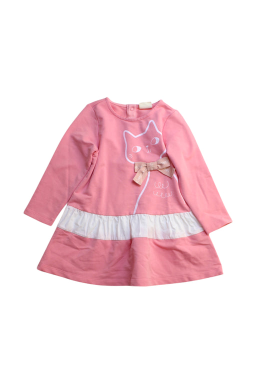 A Pink Long Sleeve Dresses from Momonittu in size 2T for girl. (Front View)