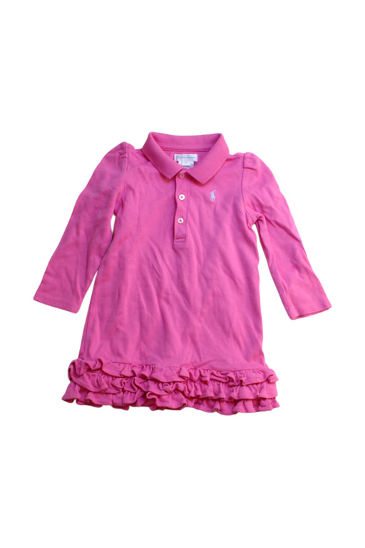A Pink Long Sleeve Dresses from Ralph Lauren in size 12-18M for girl. (Front View)