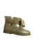 A Gold Booties from Mini Melissa in size 3T for girl. (Front View)