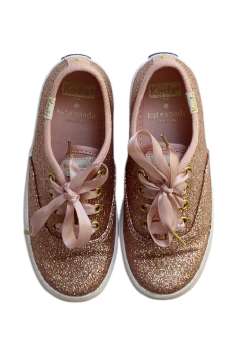 A Pink Sneakers from Keds in size 3T for girl. (Back View)