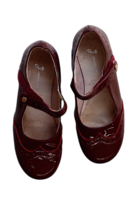 A Burgundy Dress Shoes from Jacadi in size 6T for girl. (Back View)