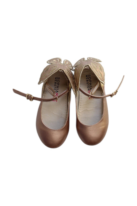 A Gold Flats from Mini Melissa in size 3T for girl. (Back View)