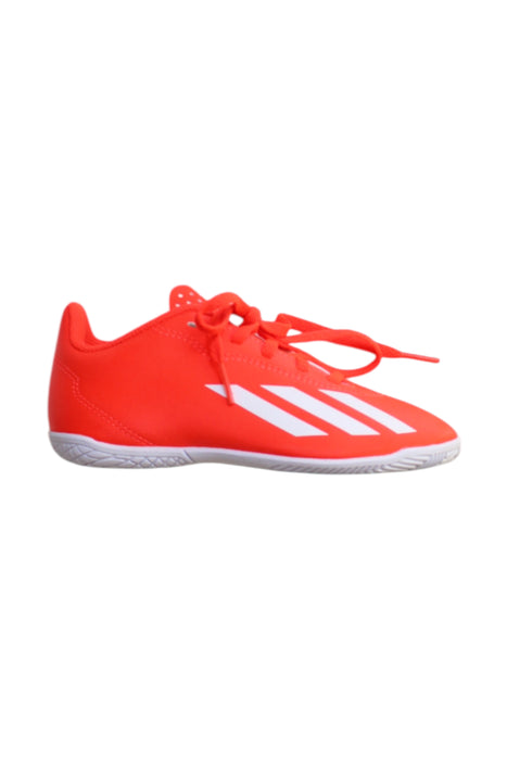 A Orange Cleats/Soccer Shoes from Adidas in size 6T for boy. (Front View)