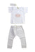 A White Pants Sets from Moon Paris in size 3-6M for girl. (Front View)