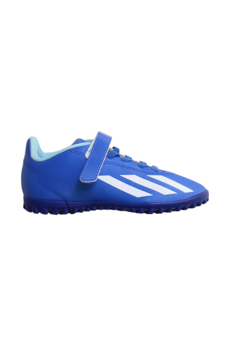 A Blue Cleats/Soccer Shoes from Adidas in size 6T for boy. (Front View)