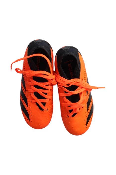 A Orange Cleats/Soccer Shoes from Adidas in size 6T for boy. (Back View)