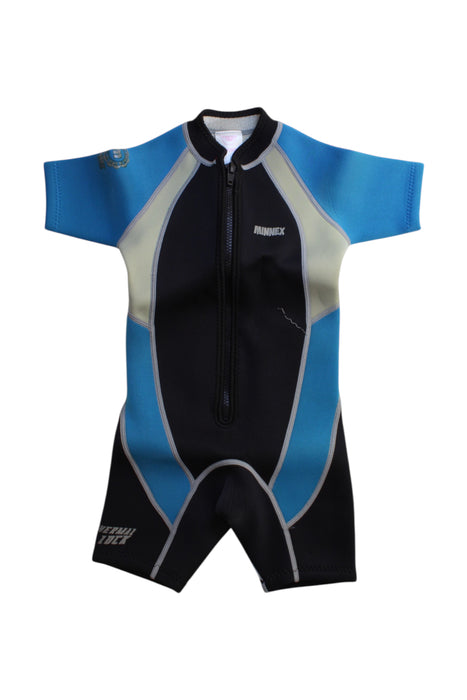 A Blue Wetsuits from Minnex in size 4T for boy. (Front View)