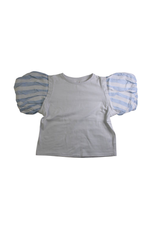 A White Short Sleeve Tops from Seed in size 5T for girl. (Front View)