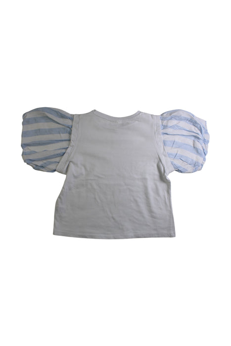 A White Short Sleeve Tops from Seed in size 5T for girl. (Back View)