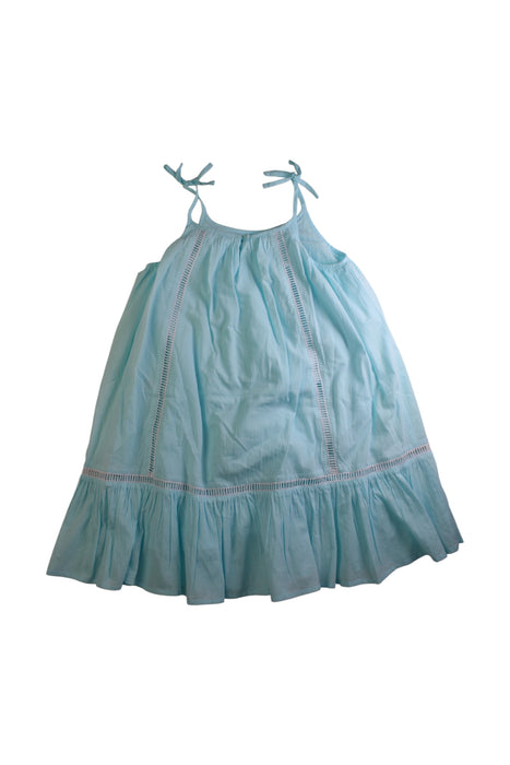 A Blue Sleeveless Dresses from Kidsagogo in size 6T for girl. (Back View)