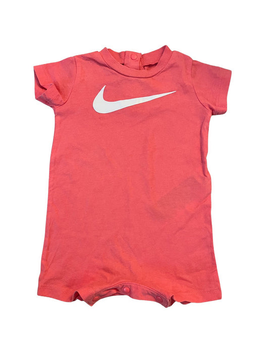 A Pink Short Sleeve Rompers from Nike in size 0-3M for girl. (Front View)