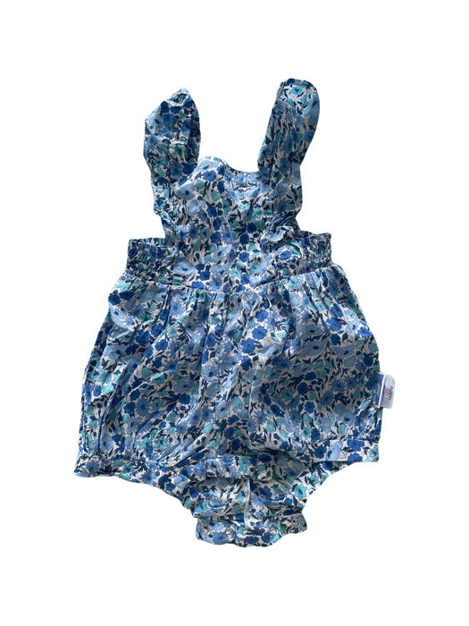 A Blue Sleeveless Rompers from Jacadi in size 6-12M for girl. (Front View)