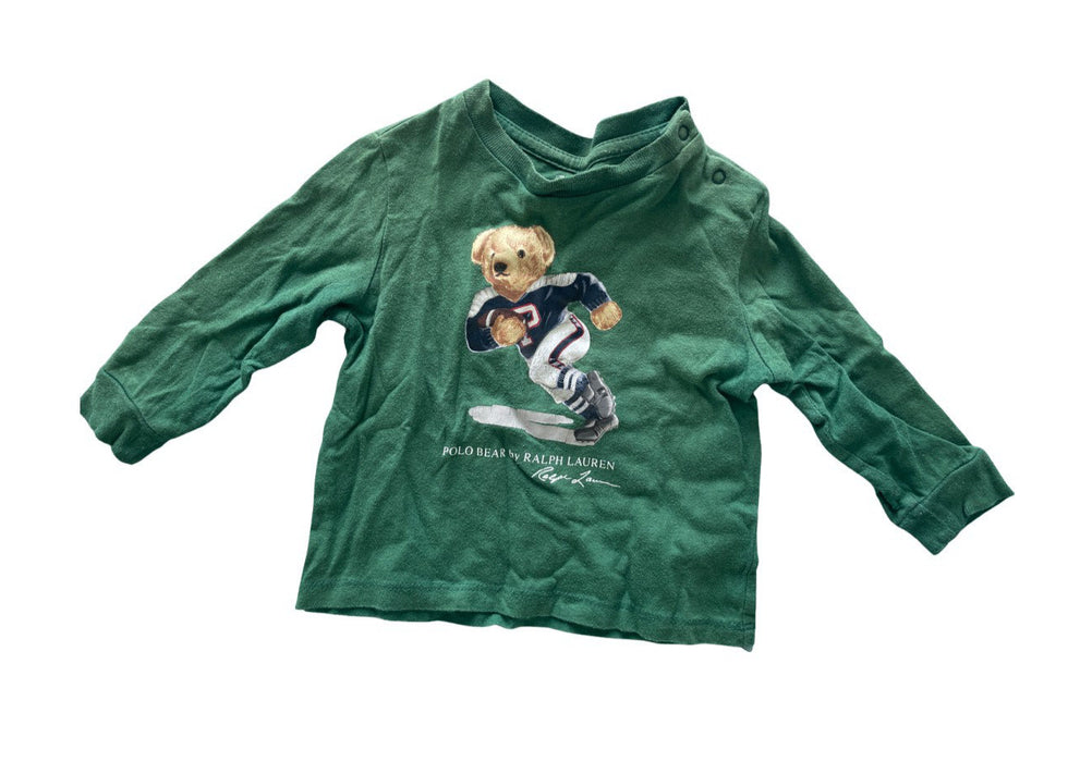 A Green Long Sleeve T Shirts from Ralph Lauren in size 3-6M for boy. (Front View)