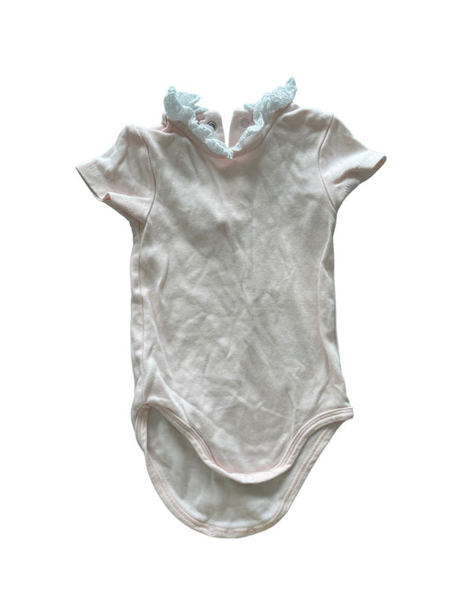 A Pink Short Sleeve Bodysuits from Carrément Beau in size 6-12M for girl. (Front View)