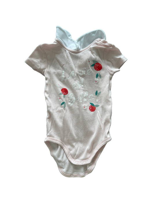 A Pink Short Sleeve Bodysuits from Carrément Beau in size 6-12M for girl. (Front View)