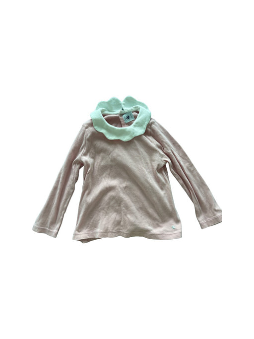A Peach Long Sleeve T Shirts from Petit Bateau in size 18-24M for girl. (Front View)