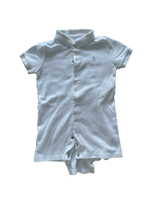 A White Short Sleeve Rompers from Ralph Lauren in size 6-12M for neutral. (Front View)