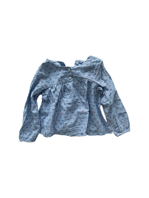 A Blue Long Sleeve Shirts from Jacadi in size 18-24M for girl. (Front View)