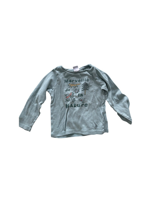 A Green Long Sleeve T Shirts from Petit Bateau in size 3T for neutral. (Front View)
