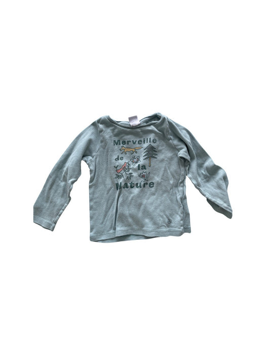 A Green Long Sleeve T Shirts from Petit Bateau in size 3T for neutral. (Front View)