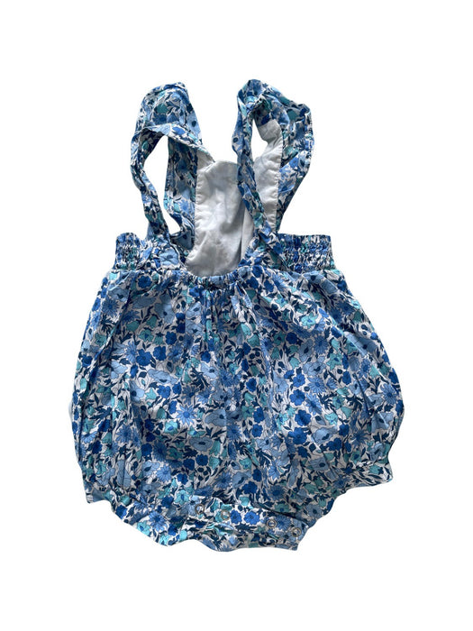 A Blue Sleeveless Rompers from Jacadi in size 6-12M for girl. (Back View)