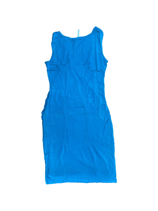 A Blue Sleeveless Dresses from LoveIt in size M for maternity. (Back View)