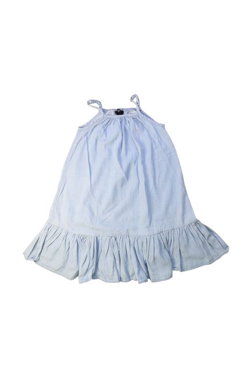 A Blue Sleeveless Dresses from Monoprix in size 6T for girl. (Front View)
