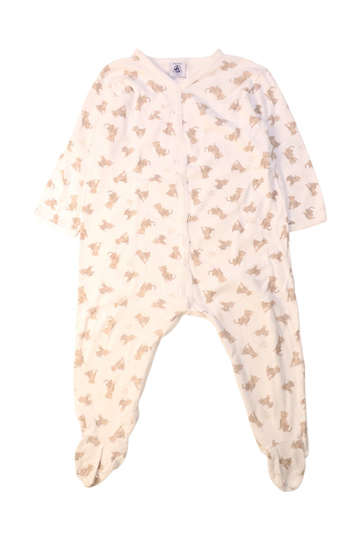 A White Onesies from Petit Bateau in size 12-18M for girl. (Front View)