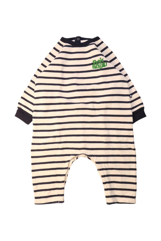 A Navy Long Sleeve Rompers from Petit Bateau in size 18-24M for girl. (Front View)