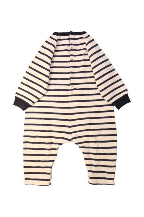 A Navy Long Sleeve Rompers from Petit Bateau in size 18-24M for girl. (Back View)