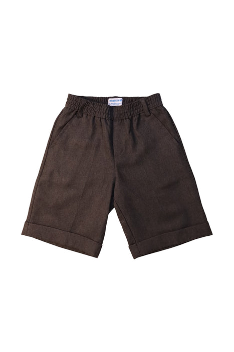 A Brown Shorts from Mayoral in size 5T for boy. (Front View)