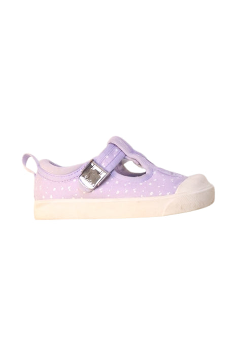 A Purple Sneakers from Clarks in size 18-24M for girl. (Front View)